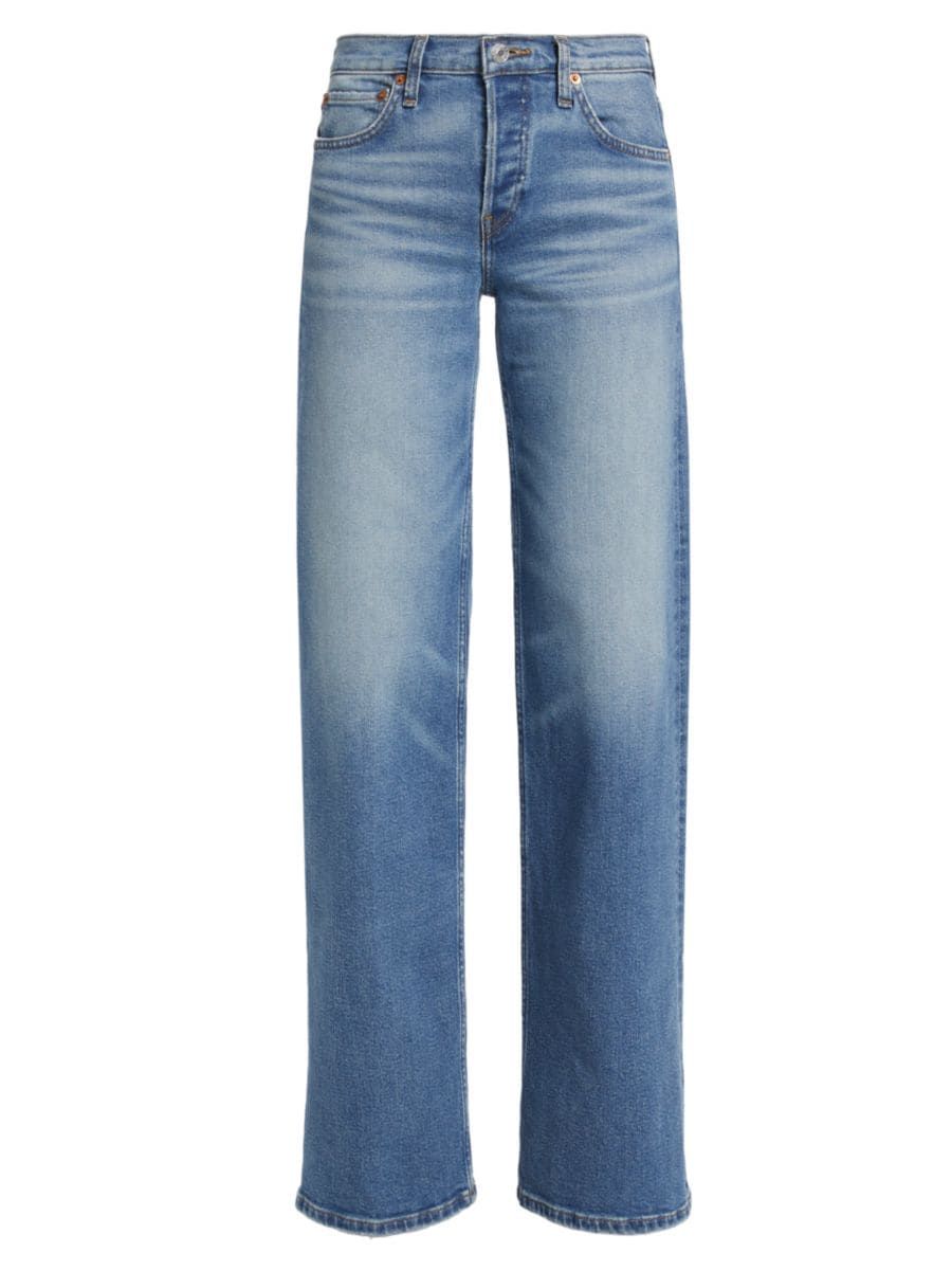 Stretch Mid-Rise Wide-Leg Jeans | Saks Fifth Avenue