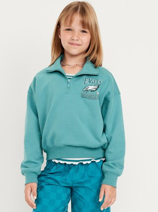 NFL™ Philadelphia Eagles™ Oversized Quarter-Zip Sweatshirt for Girls | Old Navy (US)