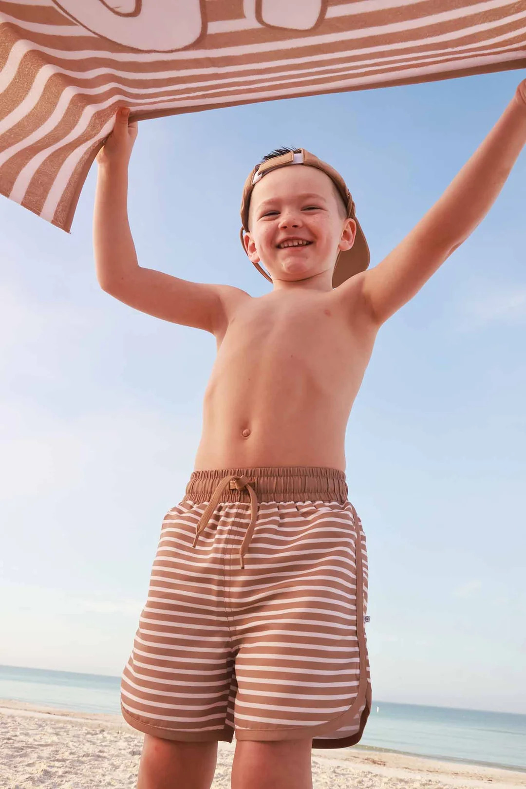 Boy's Swim Trunks | Sandy Stripes | Caden Lane