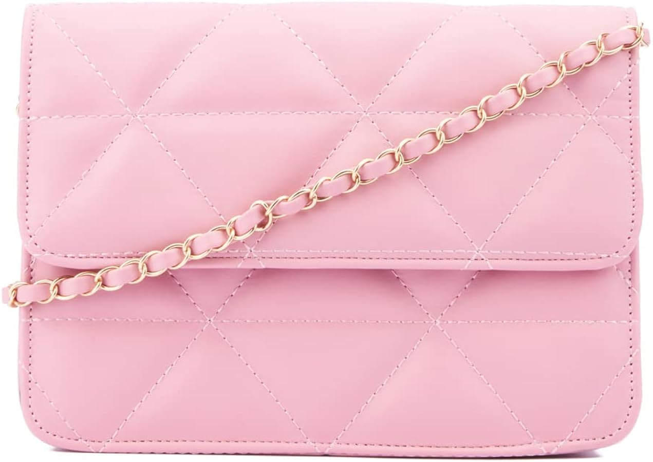 Olivia Miller Women's Fashion Solange Quilted Faux PU Leather w Front Flap, Small Crossbody Bag, ... | Amazon (US)