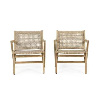 Noble House Pecor Wicker Outdoor Lounge Chair (2-Pack) 108036 - The Home Depot | The Home Depot