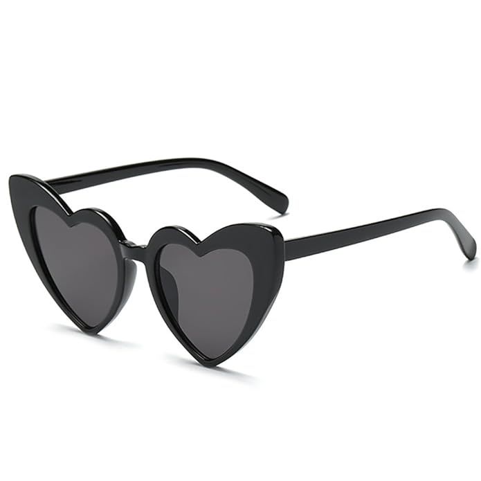 Love Heart Shaped Sunglasses Women Vintage Cat Eye Mod Style Retro Glasses | Amazon (US)