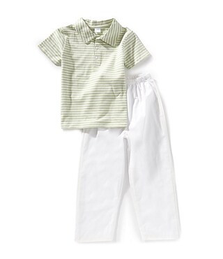 Edgehill Collection Little Boys 2T-7 Knit Stripe Polo Set | Dillard's | Dillard's