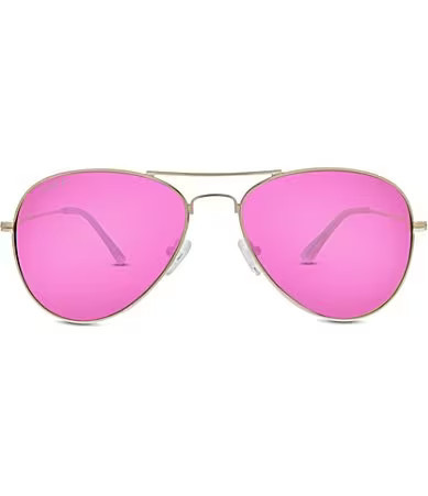 DIFF Eyewear Cruz Polarized Mirrored Aviator Sunglasses - Gold/Pink | Dillard's