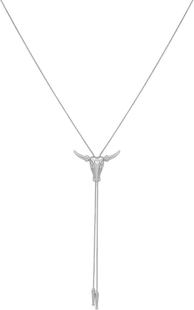 Western Cowgirl Necklace for Women Lariat Long Chain Hat Bull Head Turquoise Y Necklaces Cowboy B... | Amazon (US)
