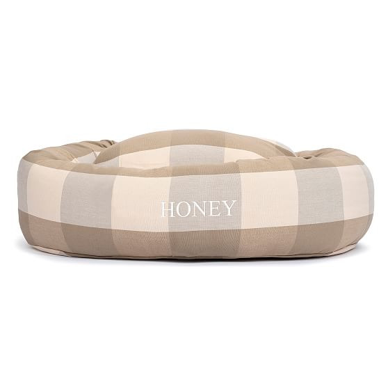 Jax & Bones Dog Donut Bed, Putty Buffalo | Mark and Graham