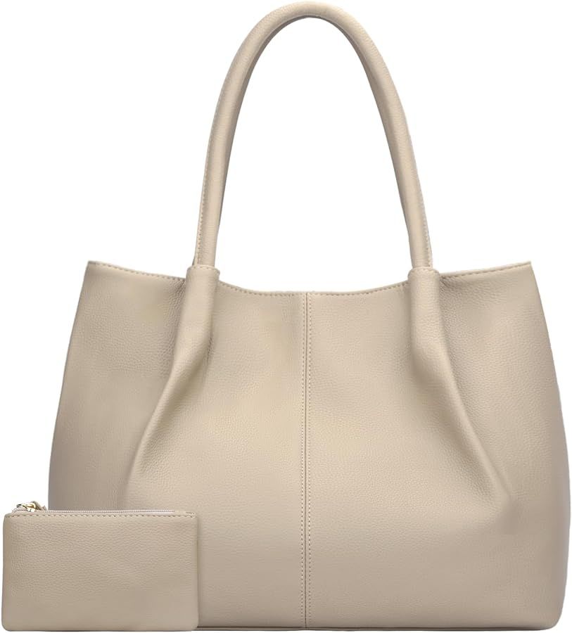 KKXIU Tote Bag for Women Vegan Leather Shoulder Purse Large Capacity Travel Bag | Amazon (US)