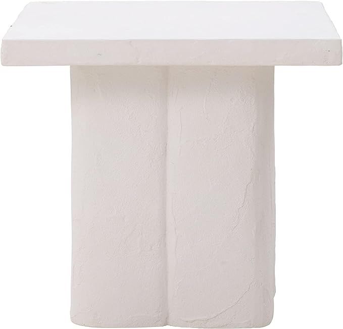 TOV Furniture Kayla White Concrete Textured Side Table | Amazon (US)