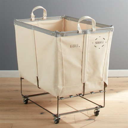 Click for more info about Steele Canvas Large Elevated Laundry Basket + Reviews | Crate and Barrel