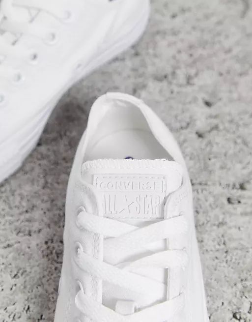 Converse Chuck Taylor All Star Ox canvas sneakers in white mono | ASOS (Global)