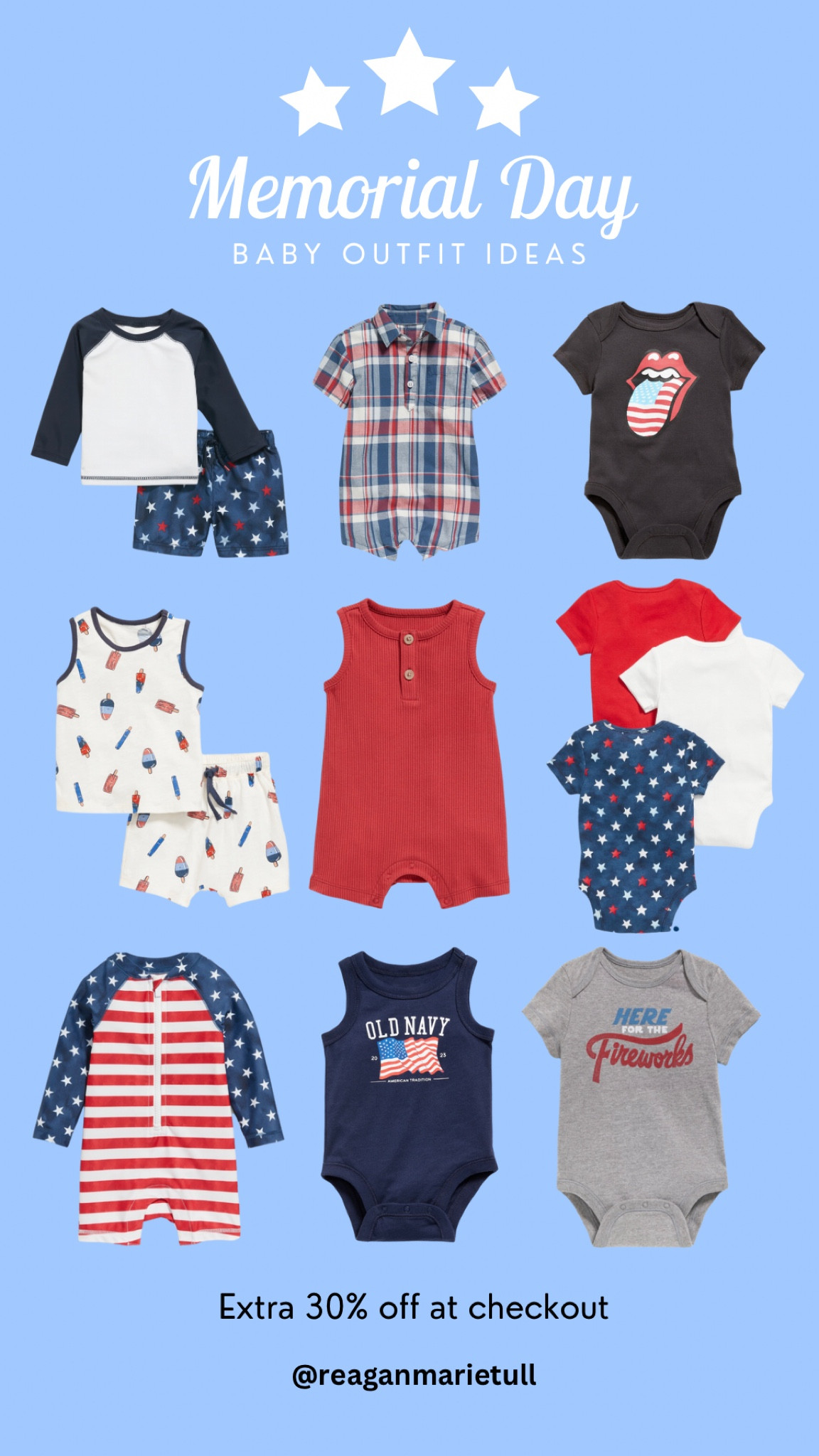 Memorial Day outfits. Baby patriotic outfit. Red, white and blue. 0-24 months. Extra 30% off at checkout  

#LTKSeasonal #LTKbaby #LTKsalealert