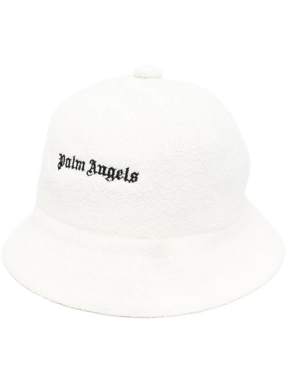 Palm Angels logo-embroidered Bouclé Bucket Hat | White | FARFETCH | Farfetch Global