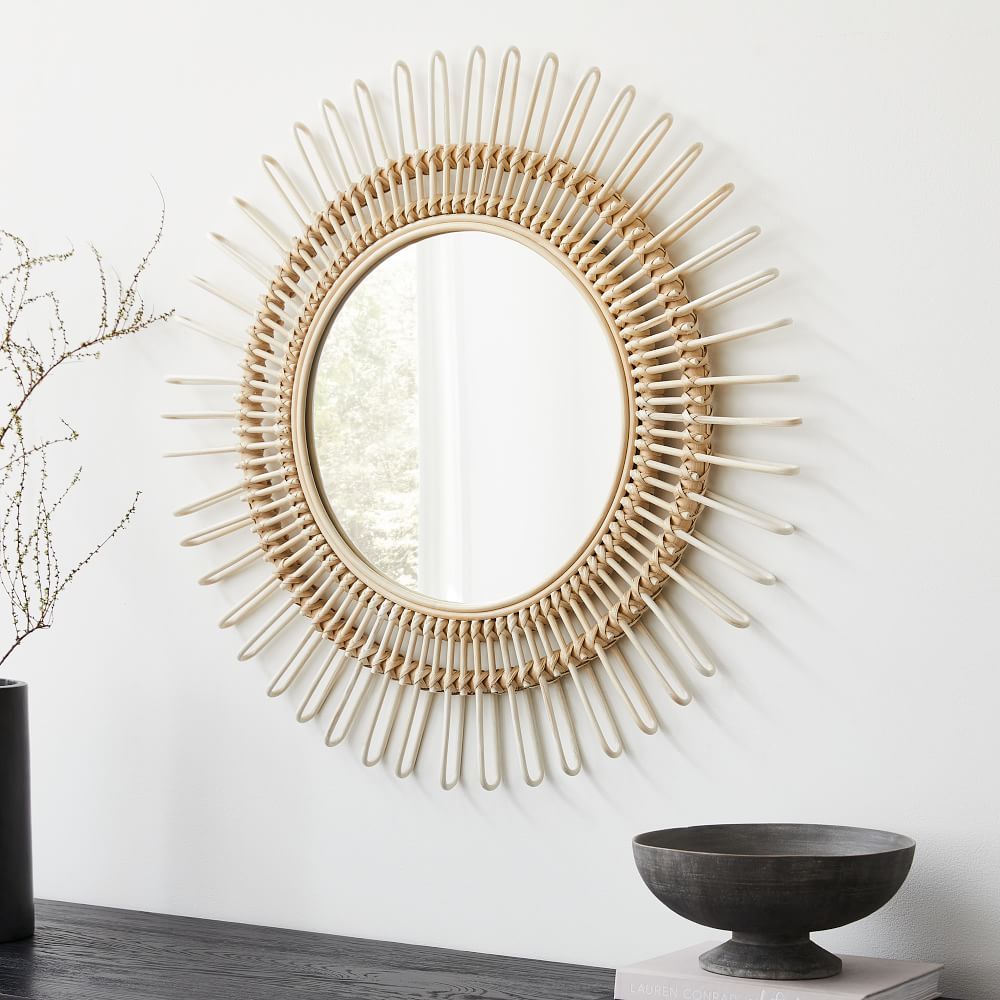 Elinor Rattan Wall Mirror - 30.5&quot; | West Elm (US)