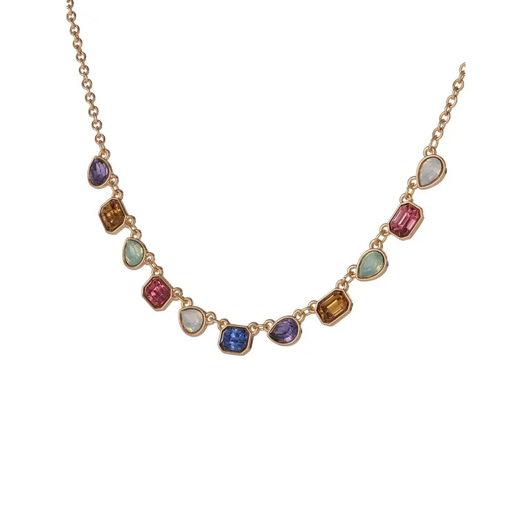Jessica Simpson Women's Multi Color Stone Necklace, 18" + 3" Extender | Walmart (US)