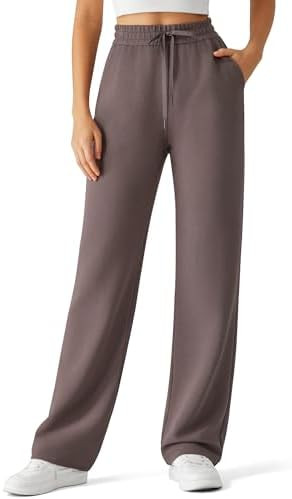 G4Free Waffle Wide Leg Casual Pants for Women – Comfy Sweatpants Lounge Pants with Pockets | Amazon (US)