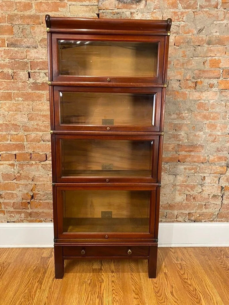 Antique Globe Wernicke 3/4 598.5 Barrister Bookcase | Etsy (US)