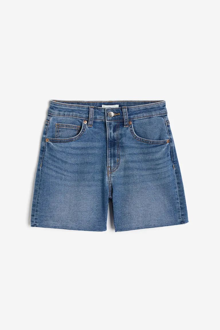 Skinny High Denim Shorts - High waist - Short - Denim blue - Ladies | H&M US | H&M (US + CA)