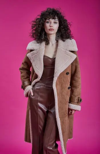 Faux Shearling Longline Coat | Nordstrom