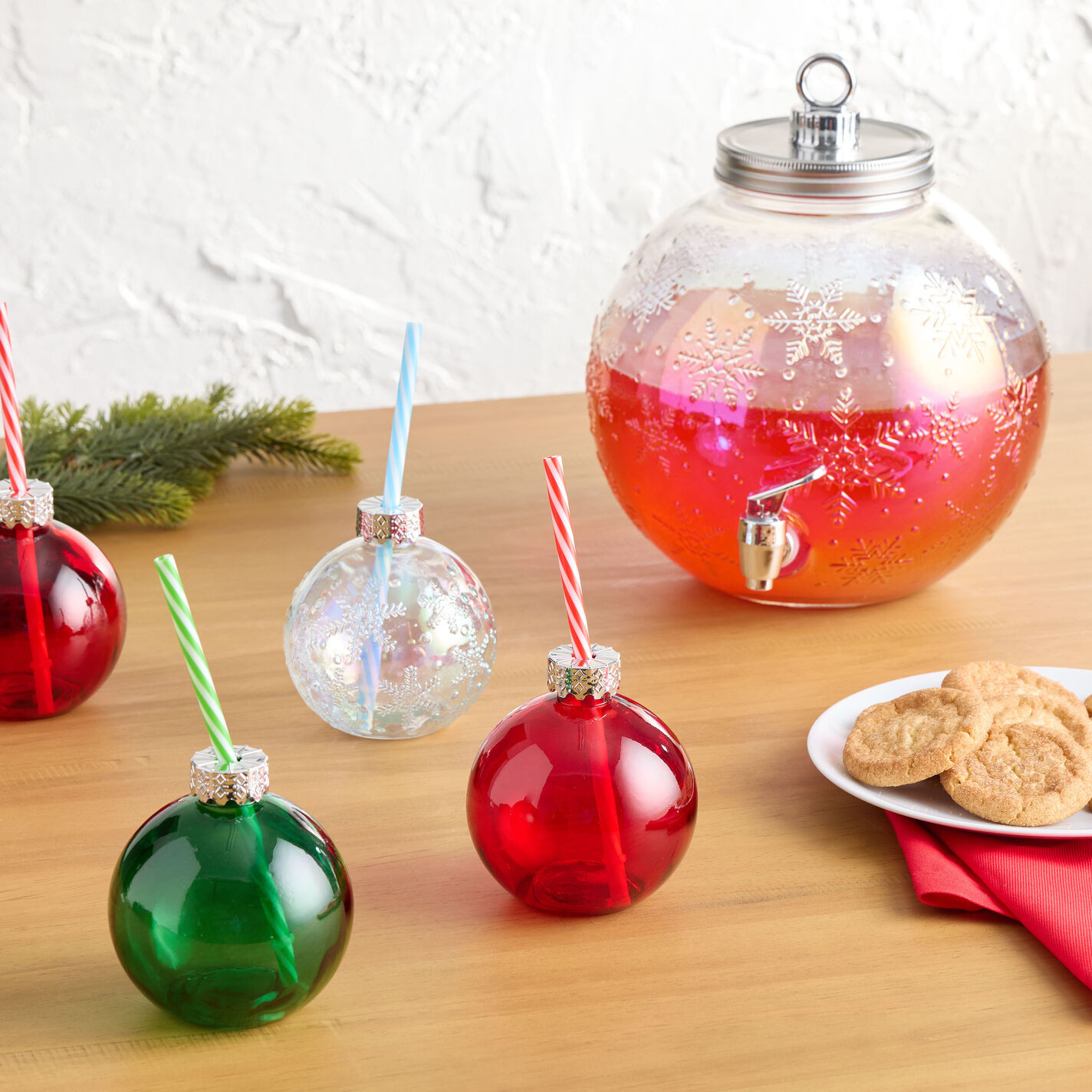 Glass Ornament Figural Drink Tumbler with Straw | World Market