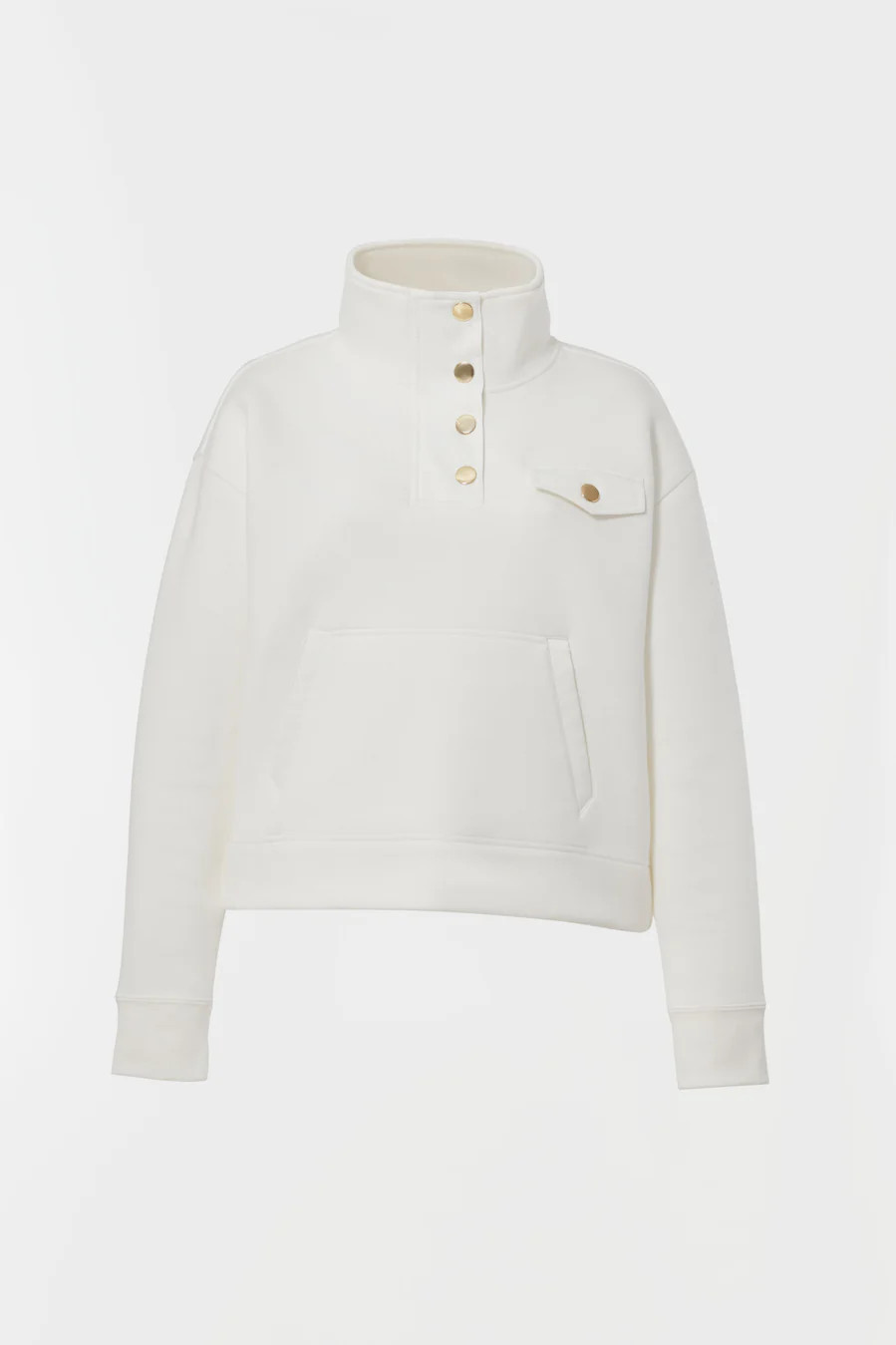White Snap Neck Bailey Pullover | Tuckernuck (US)