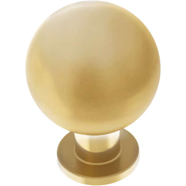 allen + roth Orin 1-1/8-in Brushed Brass Round Modern Cabinet Knob | Lowe's