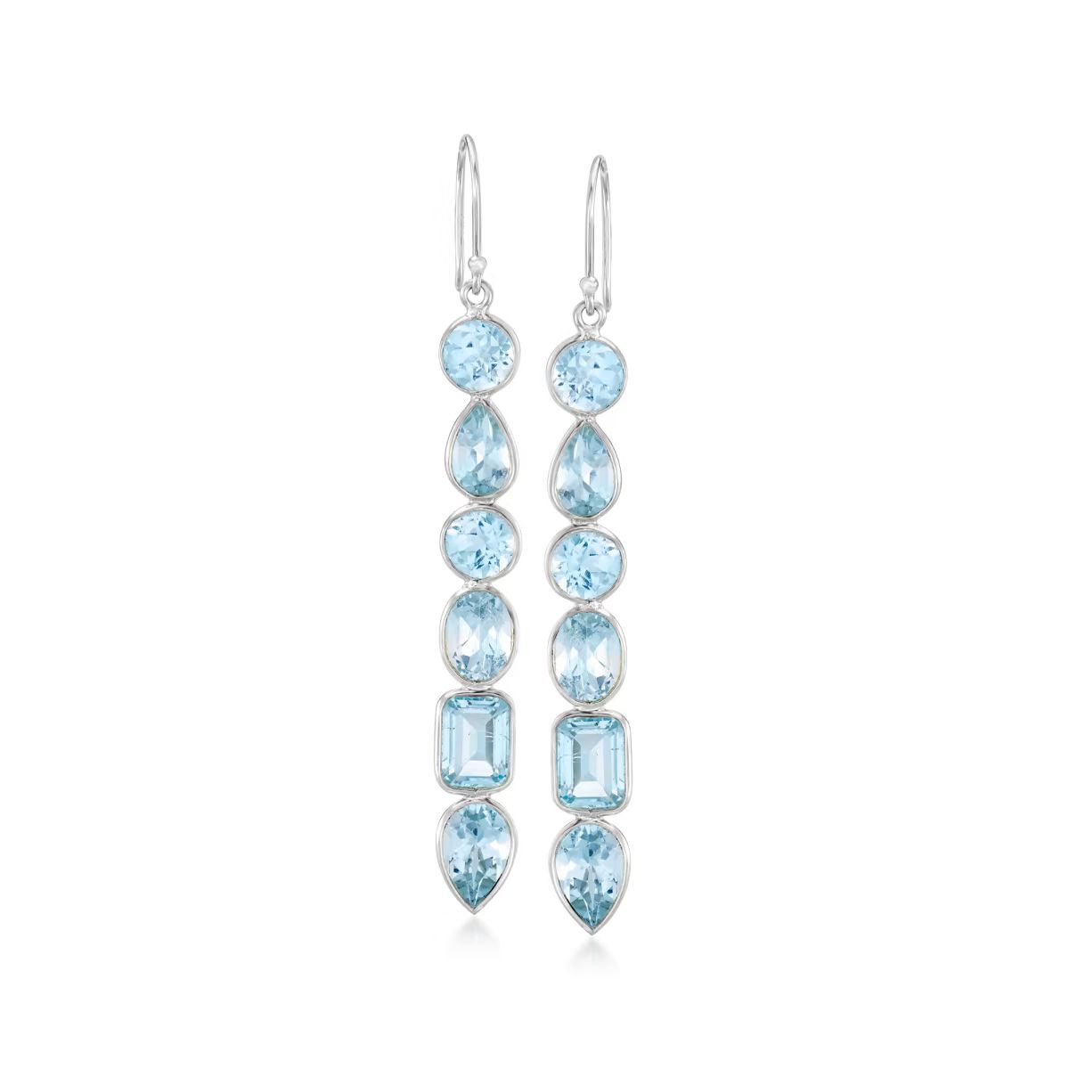 12.90 ct. t.w. Sky Blue Topaz Drop Earrings in Sterling Silver | Ross-Simons