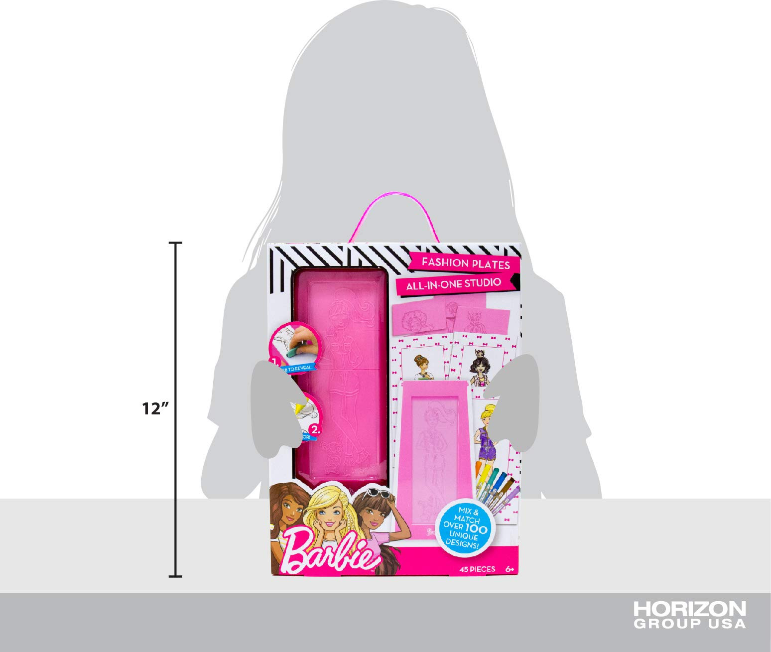 Barbie Fashion Plates All in One Studio Sketch Design Activity Set – Fashion Design Kit for Kid... | Amazon (US)