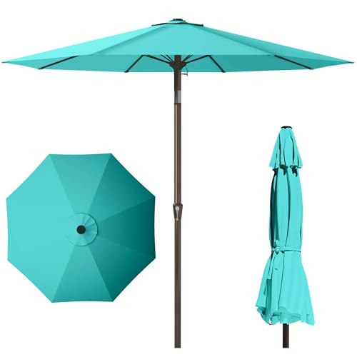 PatioKingdom 11FT Patio Umbrella,Outdoor Umbrella with Push Button Tilt and Crank,Market Table Umbrella with 8 Sturdy Fiberglass Ribs UV Protection | Amazon (US)