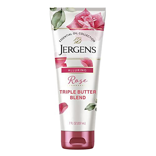 Jergens Rose Body Butter Lotion, Hand and Body Moisturizer with Camellia Essential Oil, for Indulgent Hydration, 7 Oz | Amazon (US)