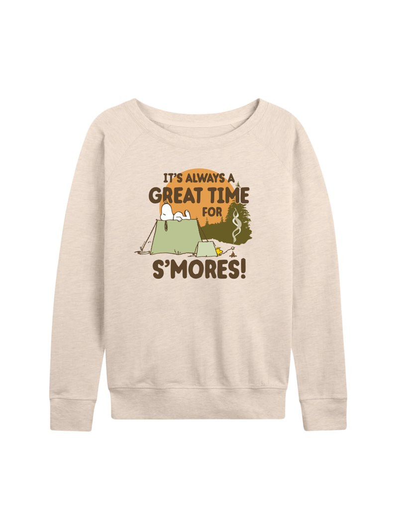 Peanuts - It's Always Great Time For Smores - Women's Lightweight French Terry Pullover | Walmart (US)