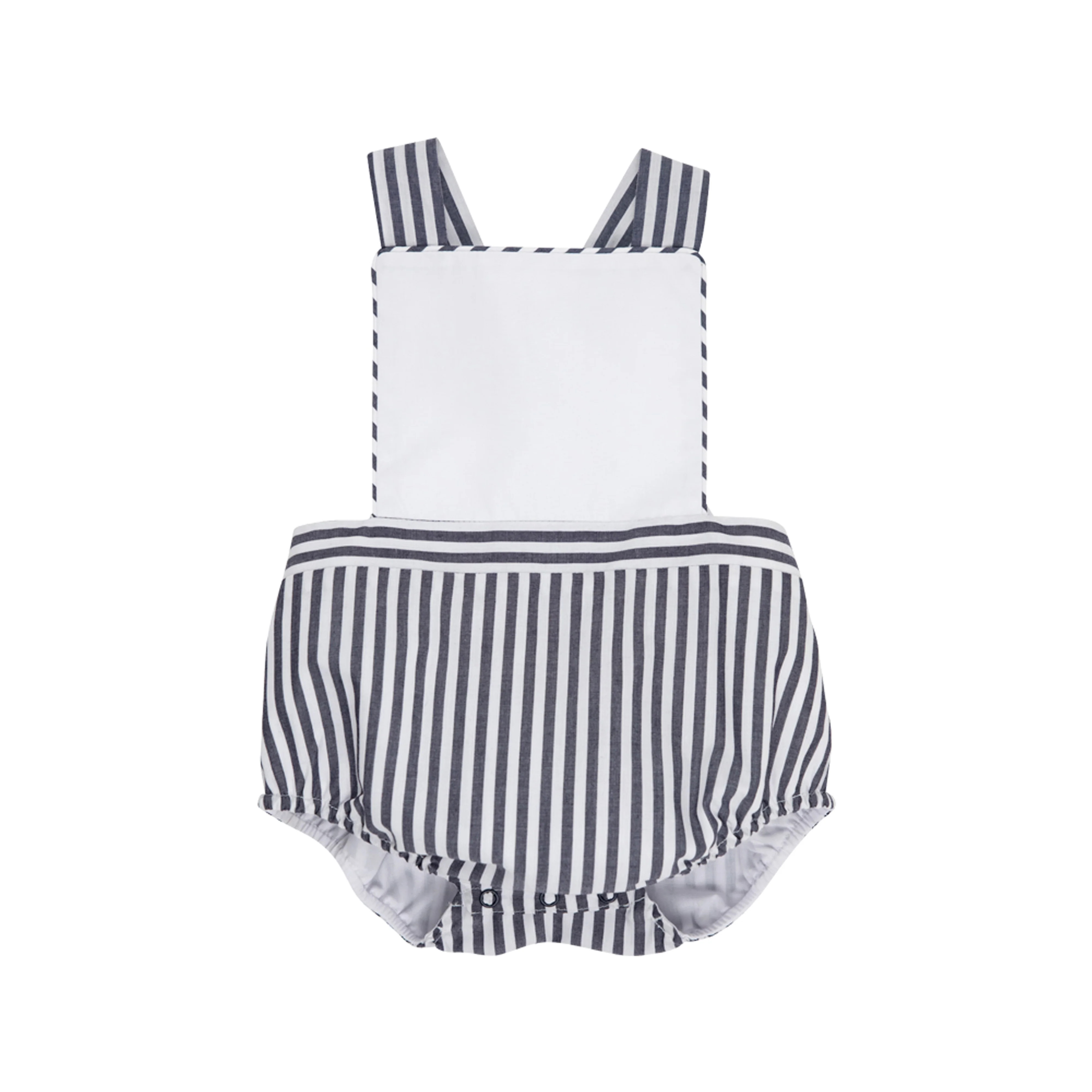 Seabrook Sunsuit - Worth Avenue White with Nantucket Navy Stripe | The Beaufort Bonnet Company