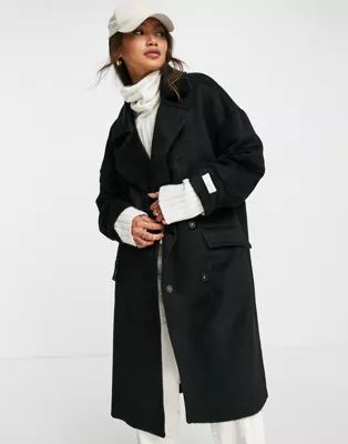 Gianni Feraud oversized slouchy coat in black | ASOS (Global)