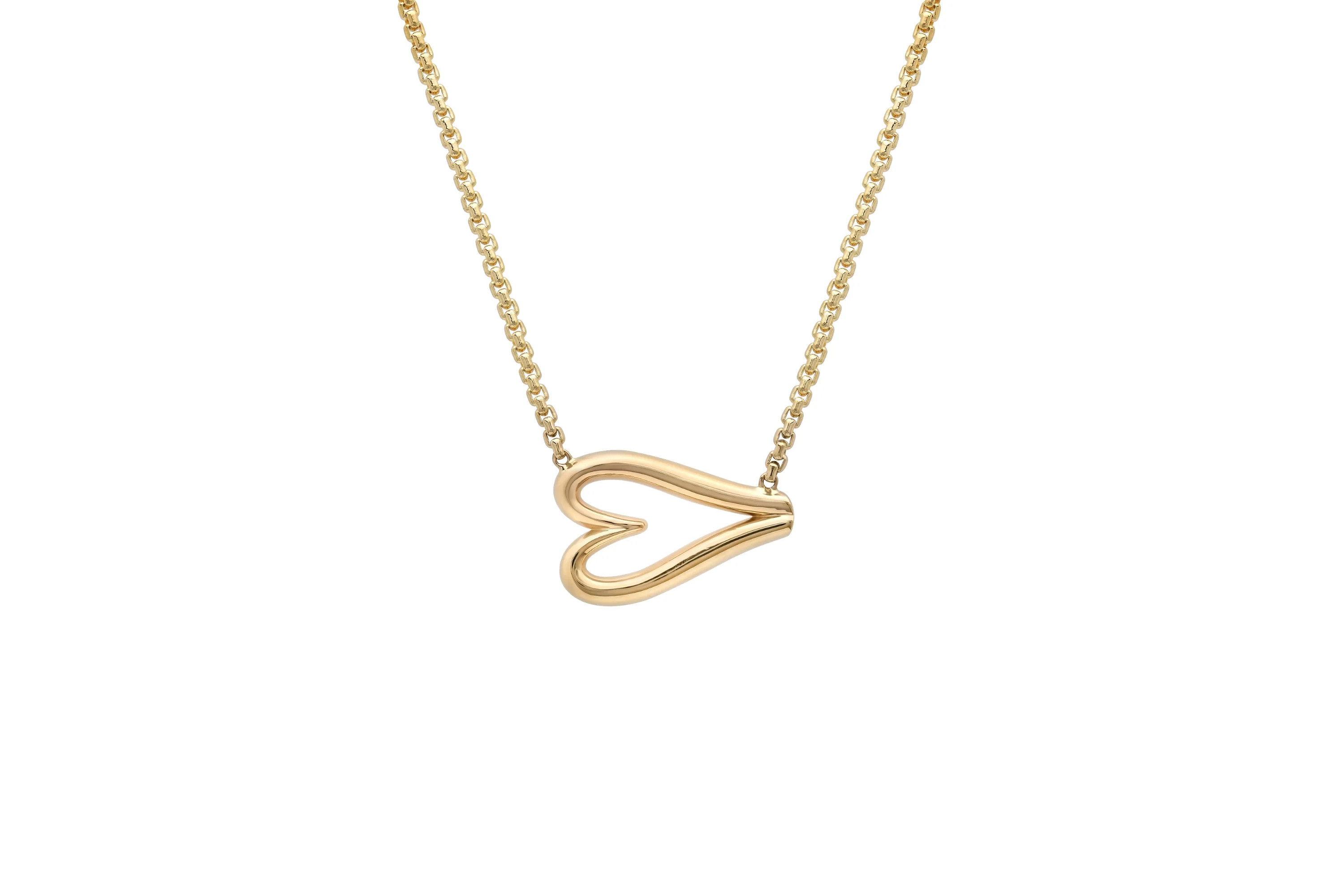 14k Gold Open Heart Necklace | Handcrafted | Shylee Rose | Shylee Rose Jewelry