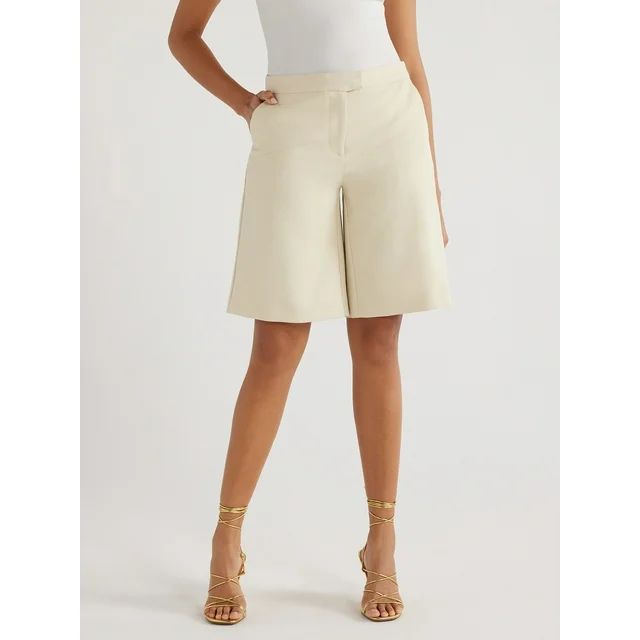 Scoop Women's Straight Leg Tailored Bermuda Shorts, Sizes 0-18 | Walmart (US)