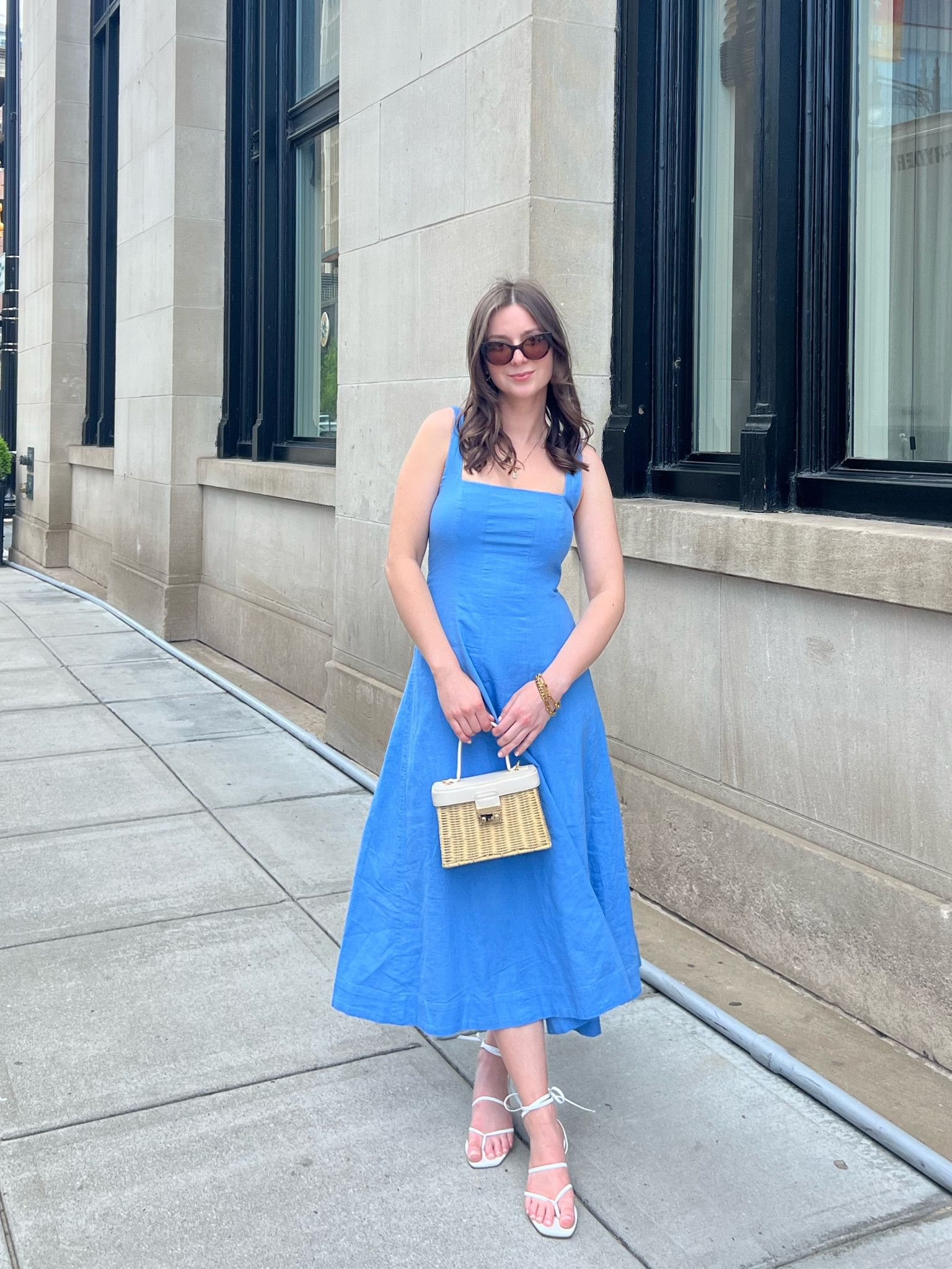 Summer linen dress🩵 #summeroutfit #summeroutfitinspo #abercrombie