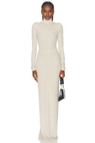 Eterne Long Sleeve Turtleneck Maxi Dress in Beige | FWRD 