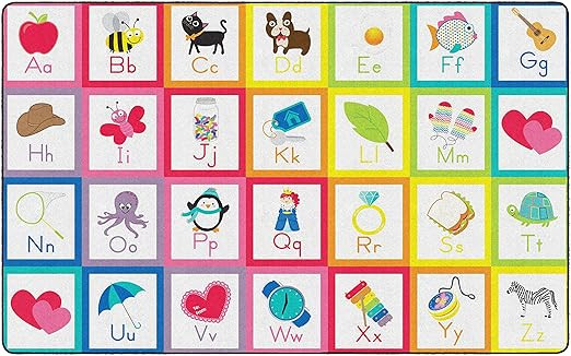 Flagship Carpets Schoolgirl Style Rainbow Alphabet Criss Cross Applesauce Spots Classroom Area Ru... | Amazon (US)