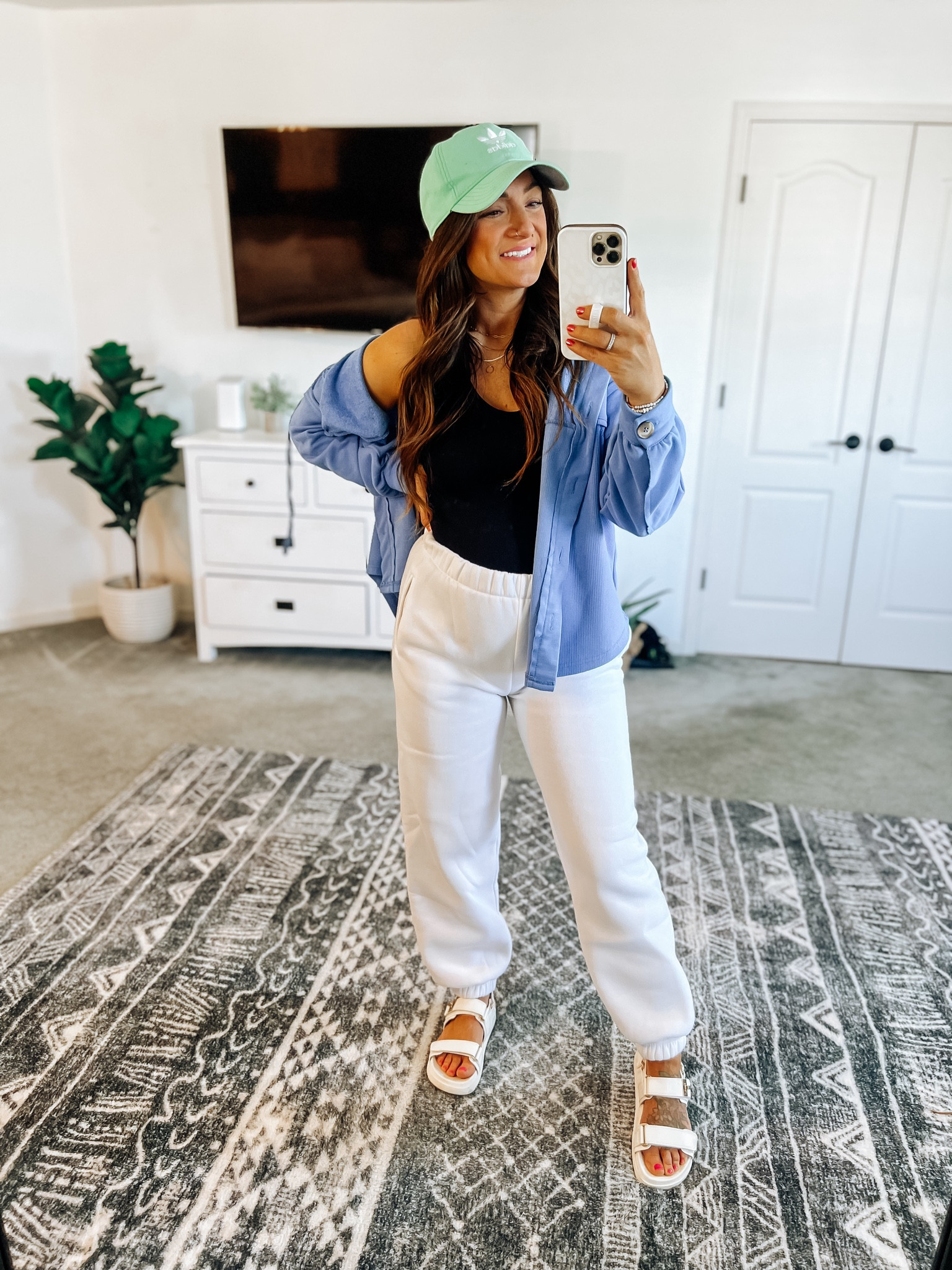 Ootd 🤍💙🖤 comfy and casual>>perfect for home, but works for running errands, sports events, etc
Bump friendly. Maternity outfit. 

#LTKbump #LTKstyletip #LTKfindsunder50