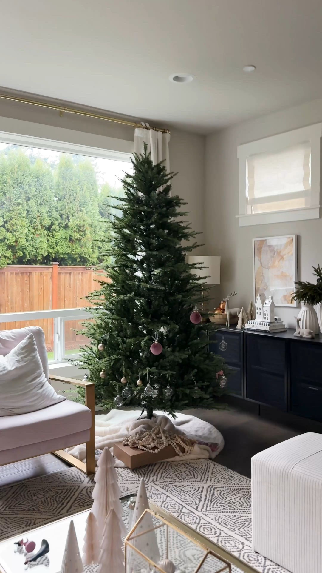 Just wait for the twinkling lights 😍 

This is the viral Home Depot twinkling Christmas tree decorated with paper and velvet ornaments, wooden beaded garland, velvet bows, and topped with a large red satin bow from Walmart!

#LTKSeasonal #LTKHoliday #LTKHome