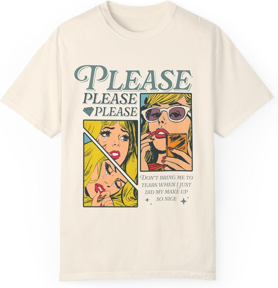 Sabrina Carpenter Shirt, Comfort Colors,90s Style Shirt, Retro Concert Shirt, Espresso, Please Pl... | Amazon (US)