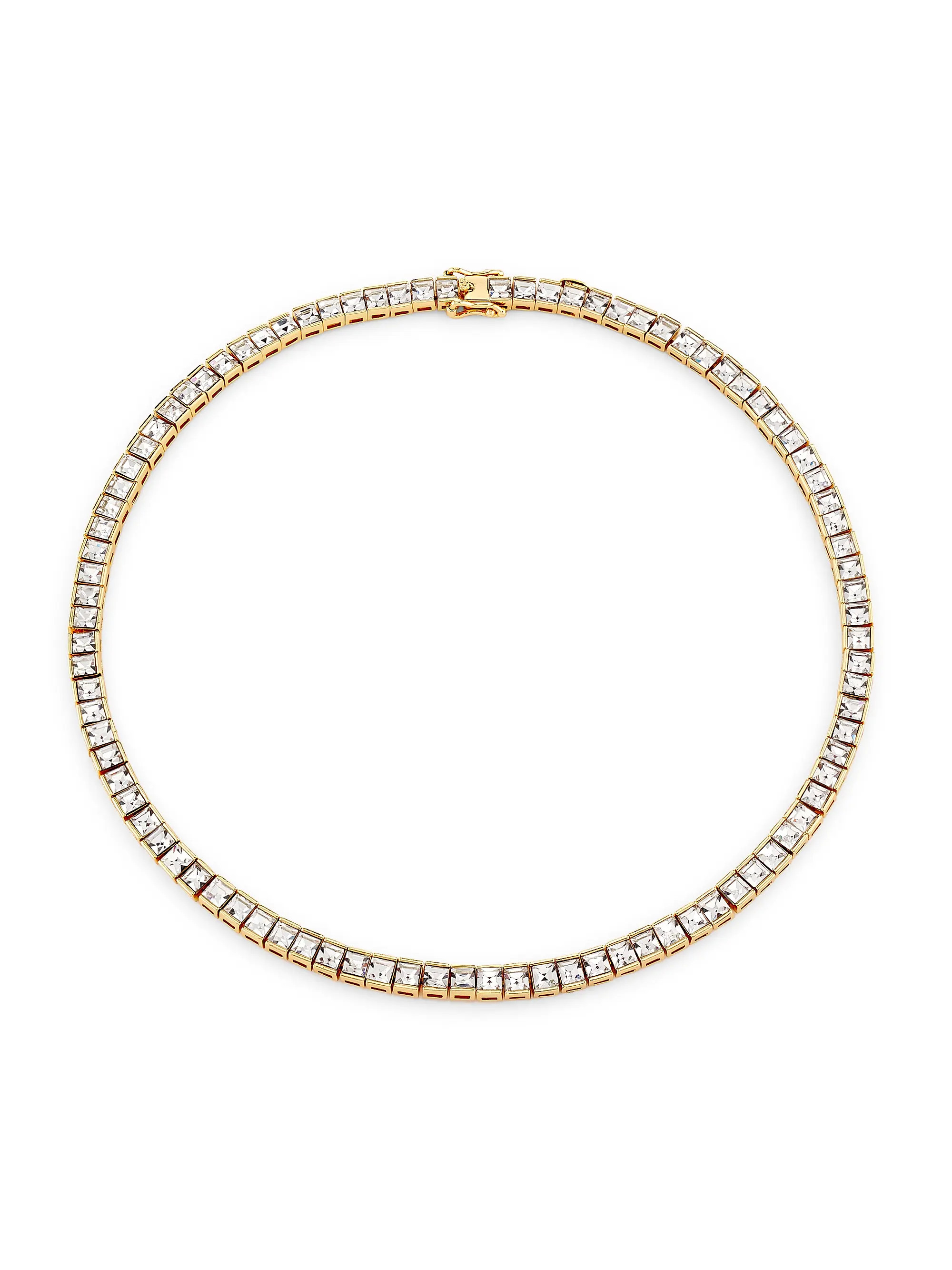 14K Gold-Plated & Glass Crystal Tennis Necklace | Saks Fifth Avenue