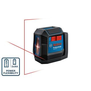 50 ft. Dual Power Battery Red Beam Self-Leveling Cross-Line Laser Level | The Home Depot