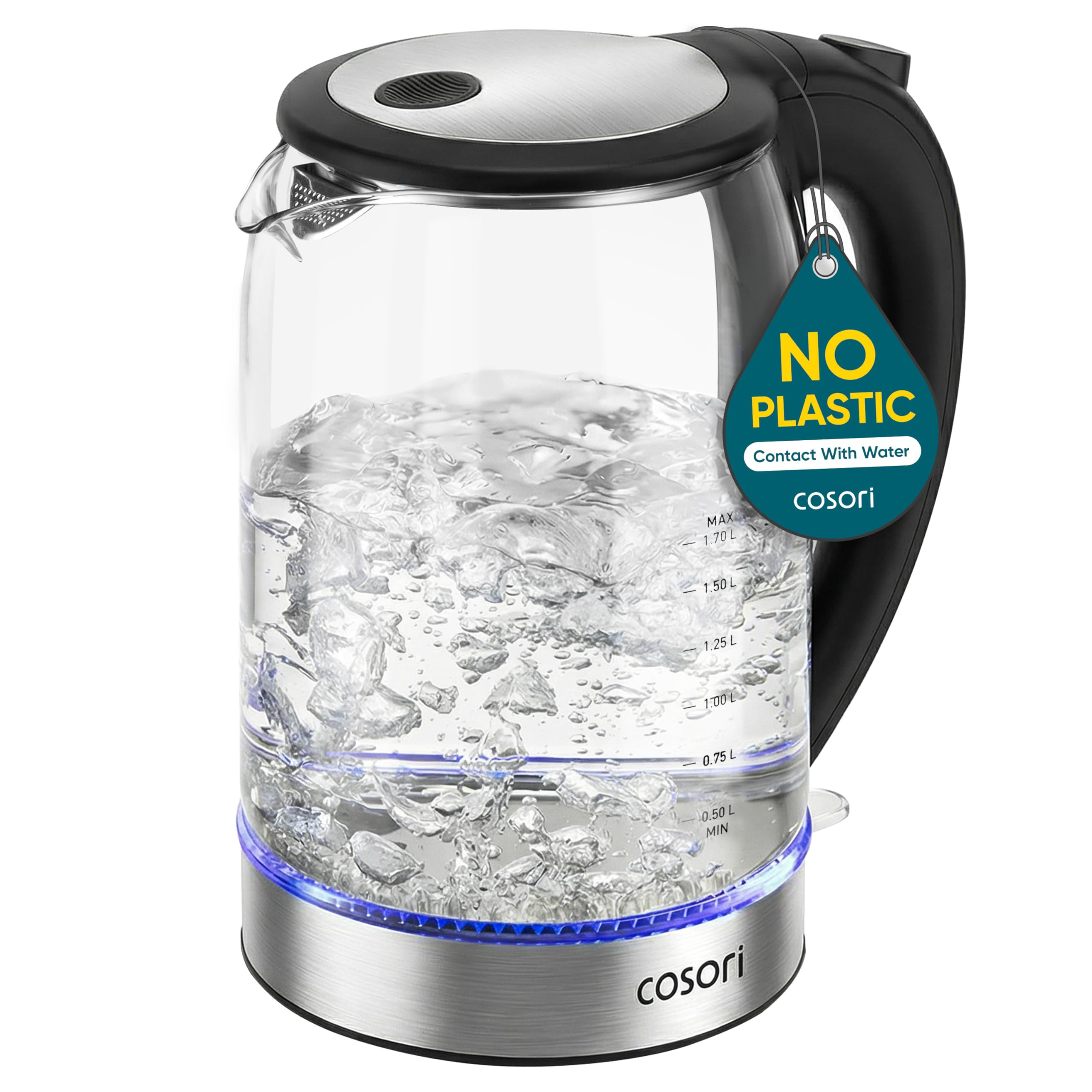 Amazon.com: Cosori Electric Kettle, No Plastic Contact With Water, Wide Mouth For Easy Cleaning, ... | Amazon (US)
