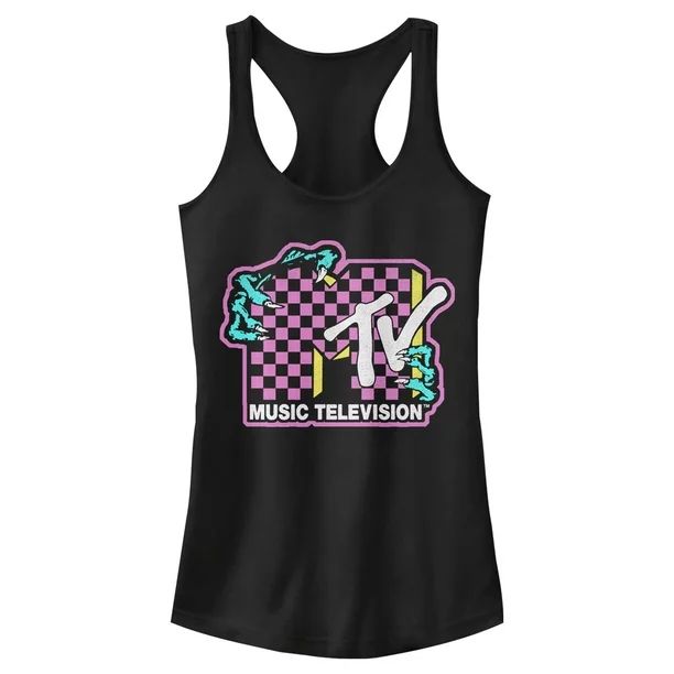 Junior's MTV Dragon Checker Logo  Racerback Tank Top Black Large - Walmart.com | Walmart (US)