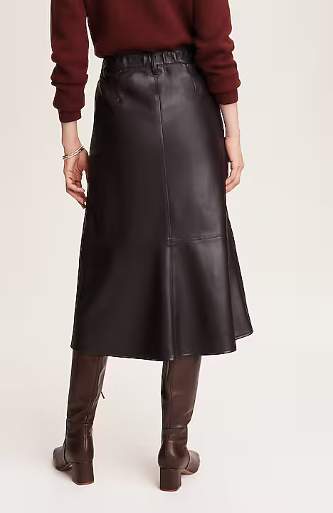 Faux-Leather Seamed Skirt | J. Jill
