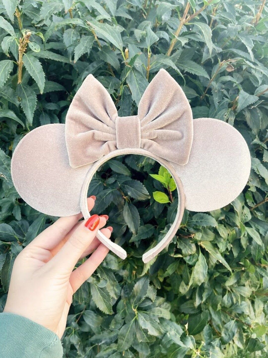 Champagne Velvet Mouse Ears, Velvet Mickey Ears, Velvet Minnie Ears, Kids Minnie Ears | Etsy (US)