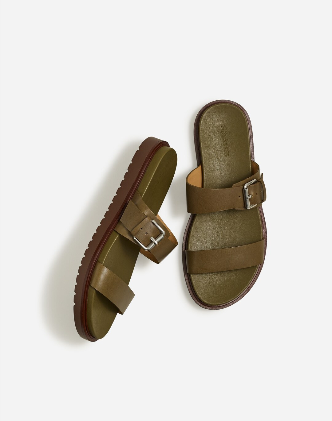 The Dee Double-Strap Slide Sandal in Leather | Madewell