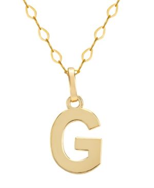 Initial Pendant Necklace with 18" Chain in 14k Yellow Gold | Macys (US)