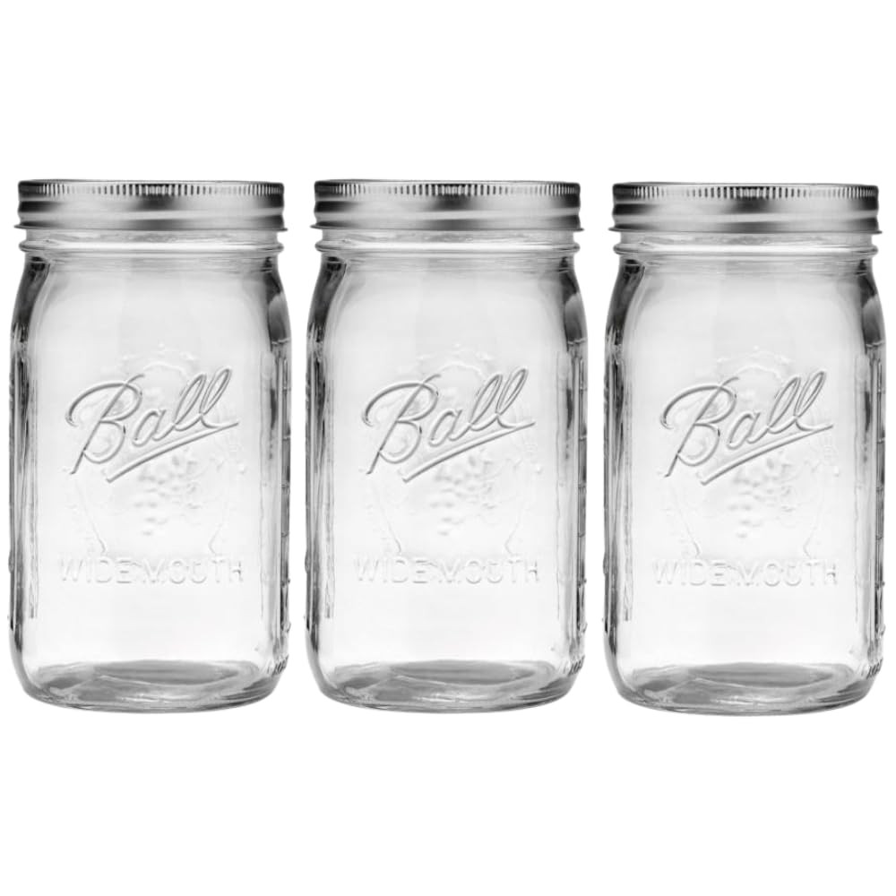 Ball Wide Mouth Glass Mason Jars with Lids and Bands, Used for Canning, Pickling, Juice, Jam, Jel... | Amazon (US)