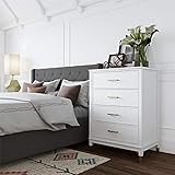 COSMOLiving by COSMOPOLITAN CosmoLiving Westerleigh 4 Drawer, White Dresser | Amazon (US)
